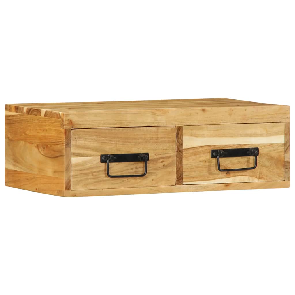 Tv-meubel wandmontage 60x30x19 cm massief acaciahout – afbeelding 4