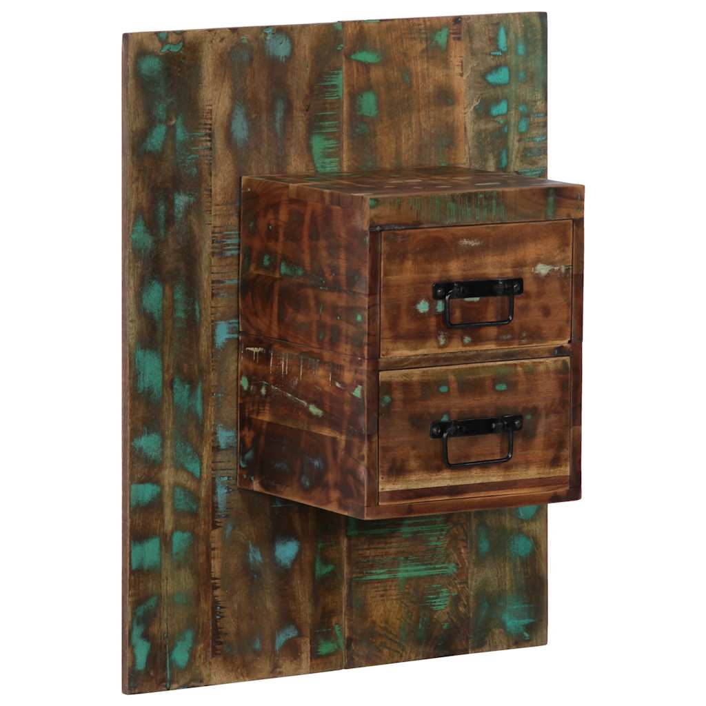 Nachtkastje 60x32x80 cm massief gerecycled hout meerkleurig – afbeelding 1