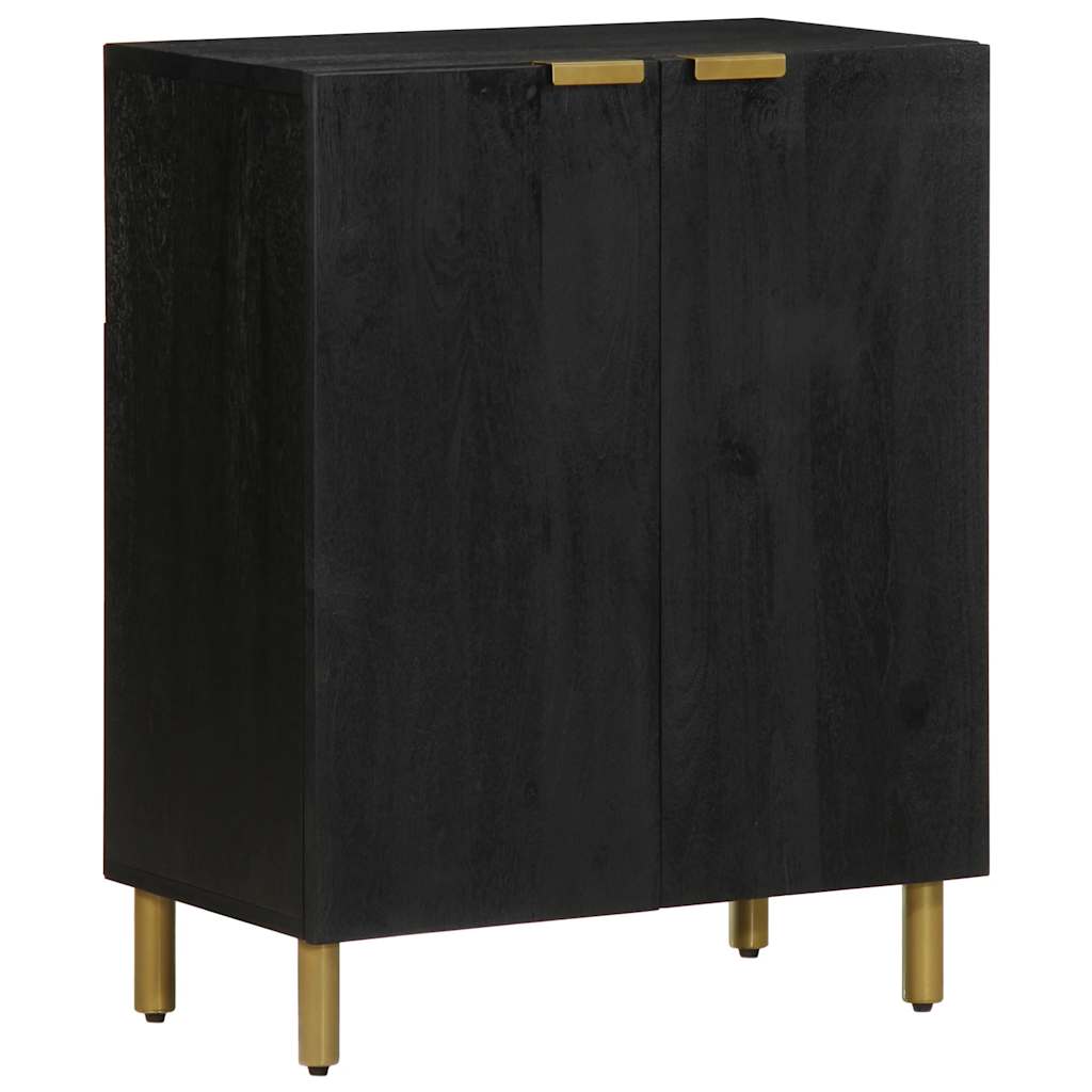 Dressoir 60x33x75 cm bewerkt hout zwart – afbeelding 1