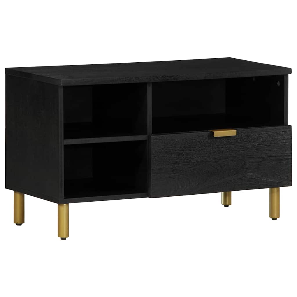 Tv-meubel 80x33x46 cm bewerkt hout zwart – afbeelding 1