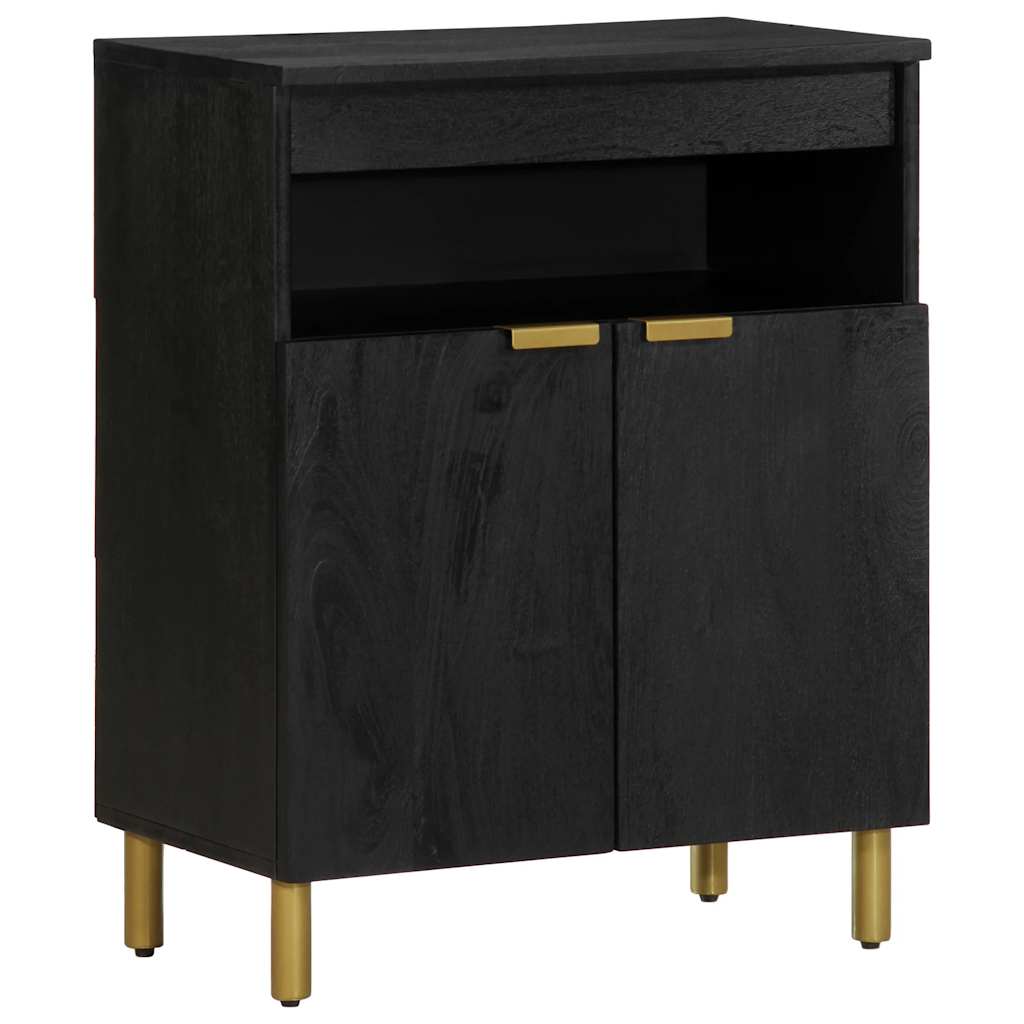 Dressoir 60x33x75 cm bewerkt hout zwart – afbeelding 1