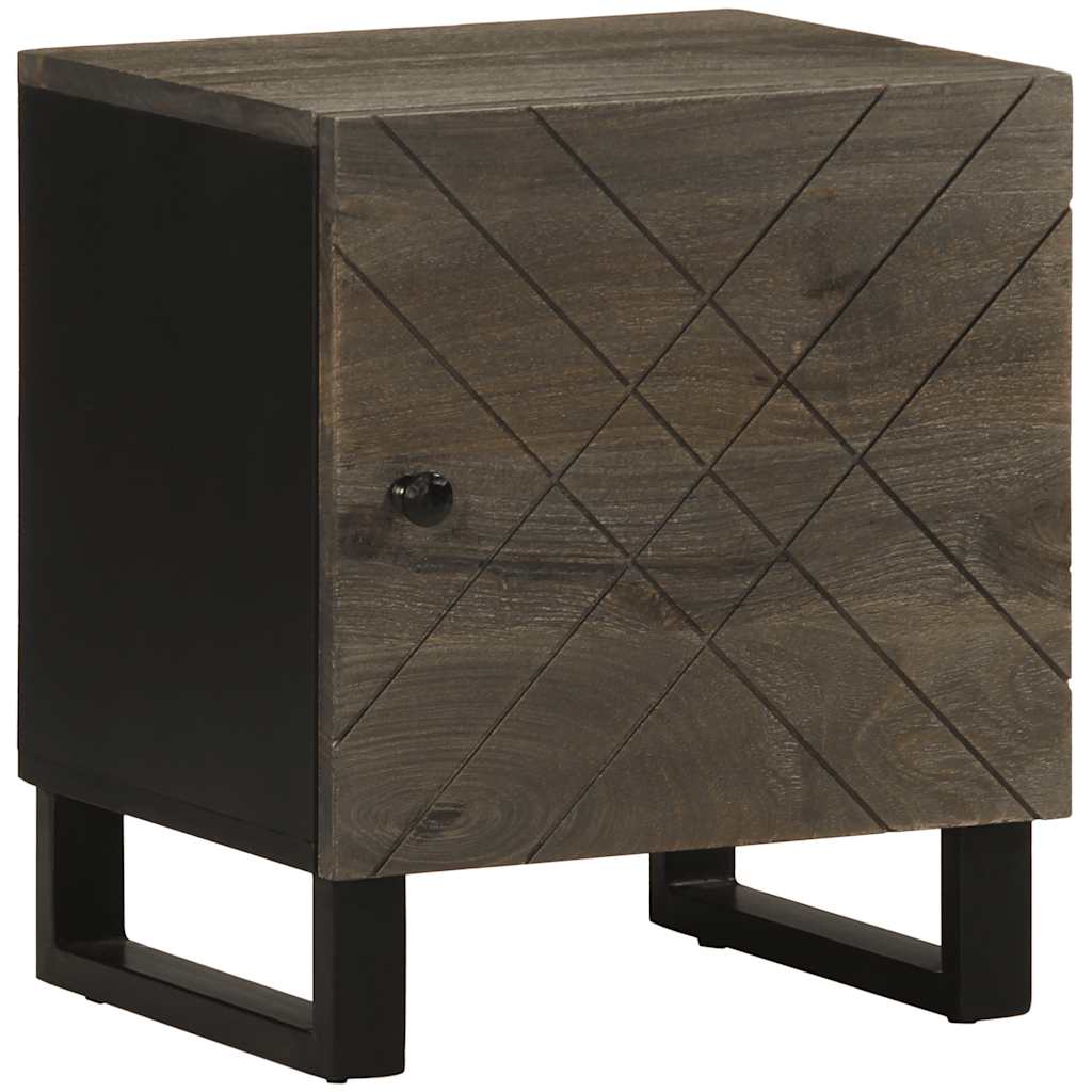 Nachtkastje 40x33x46 cm massief mangohout zwart – afbeelding 1