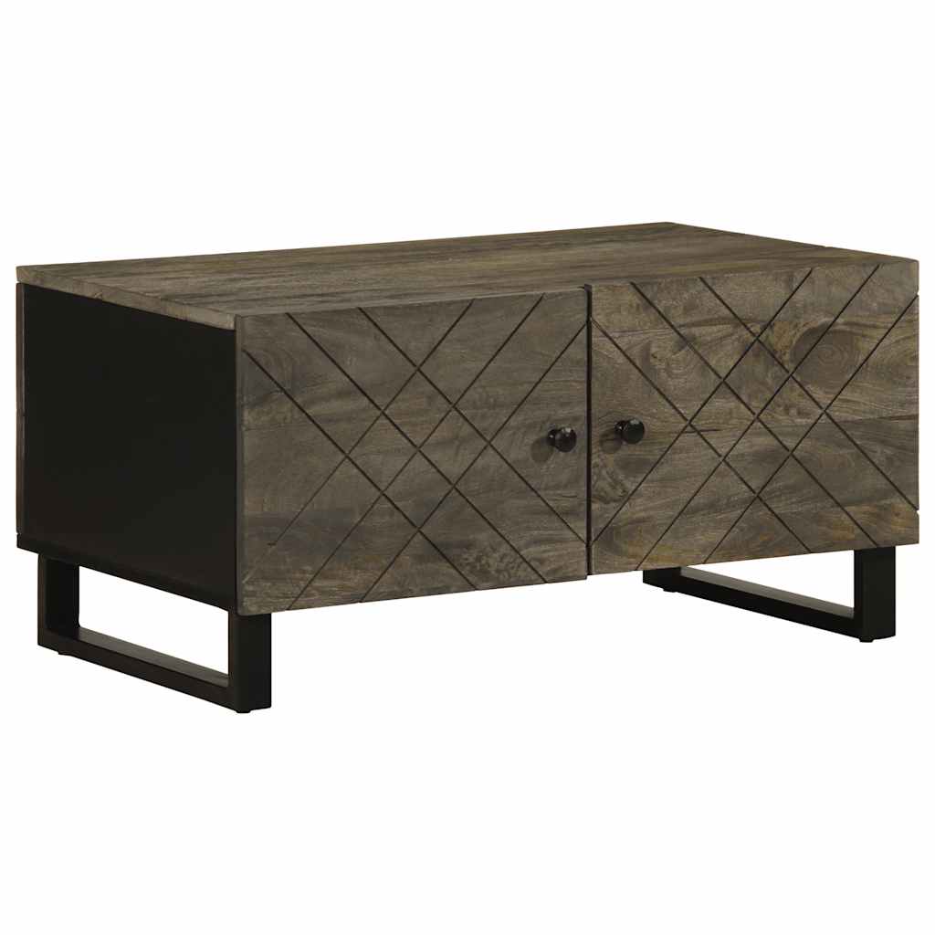 Salontafel 80x50x40 cm massief mangohout zwart – afbeelding 1