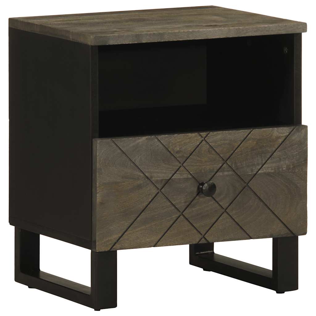 Nachtkastje 40x33x46 cm massief mangohout zwart