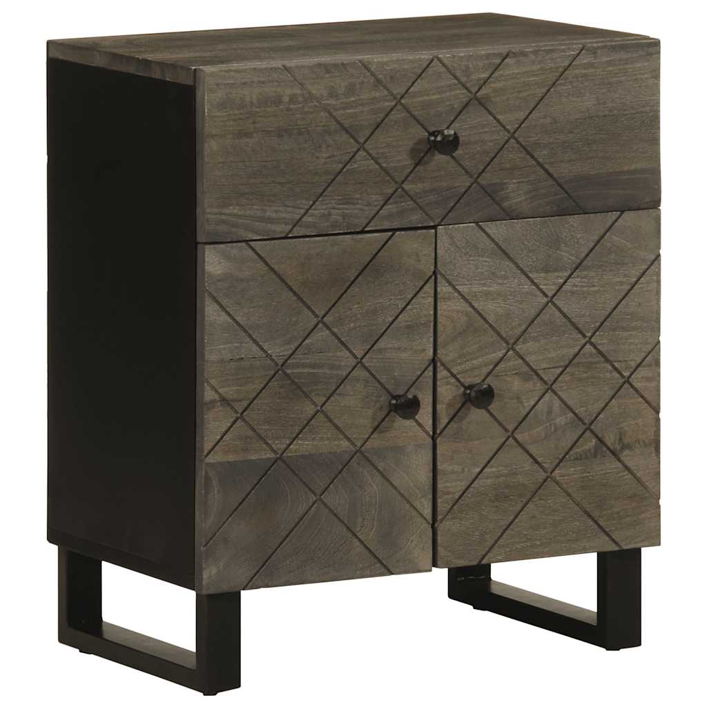 Nachtkastje 50x33x60 cm massief mangohout zwart