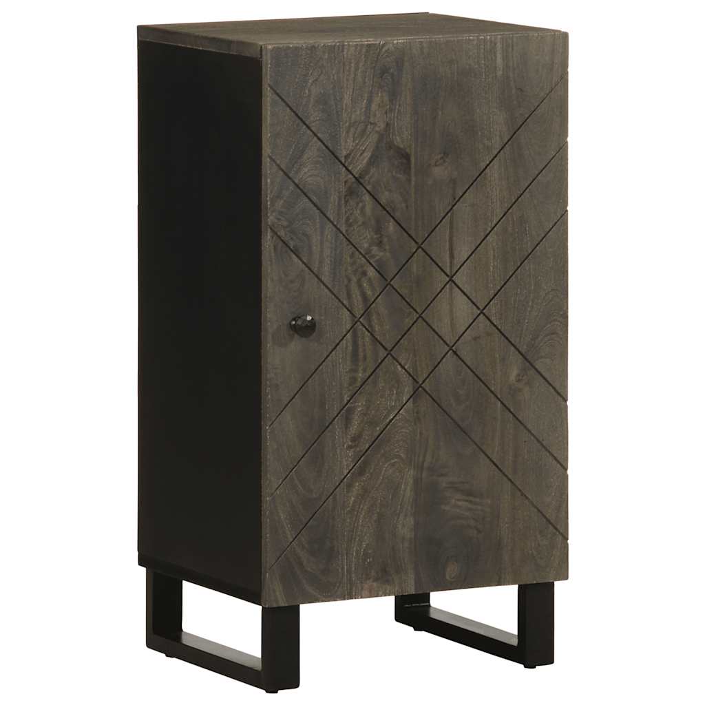 Dressoir 40x33x75 cm massief mangohout zwart – afbeelding 1