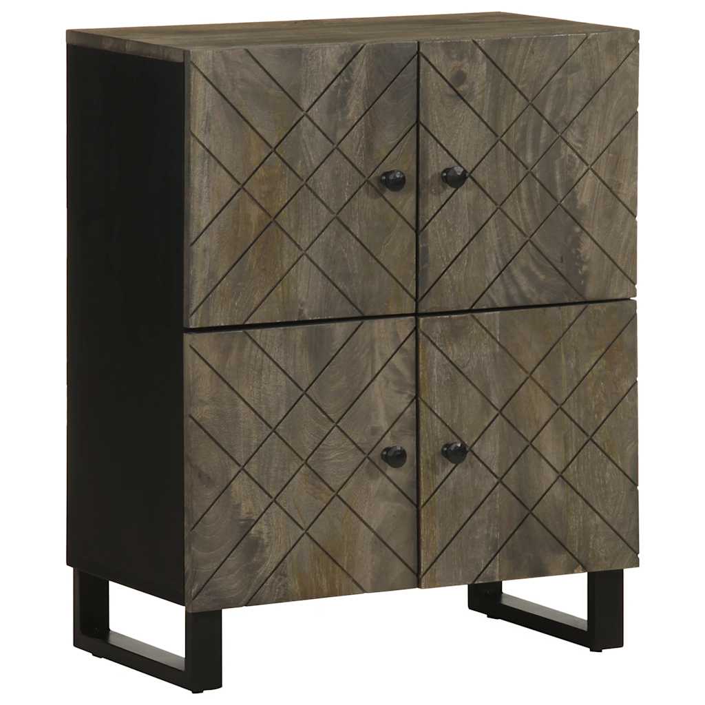 Dressoir 60x33x75 cm massief mangohout zwart