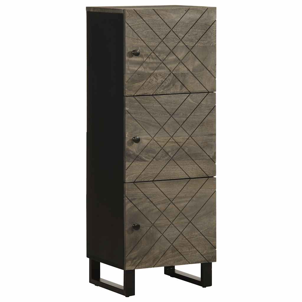 Hoge kast 40x33x110 cm massief mangohout zwart – afbeelding 1