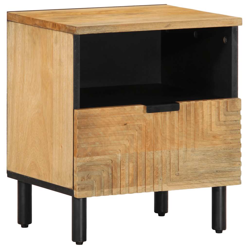 Nachtkastje 40x33x46 cm massief mangohout bruin – afbeelding 1