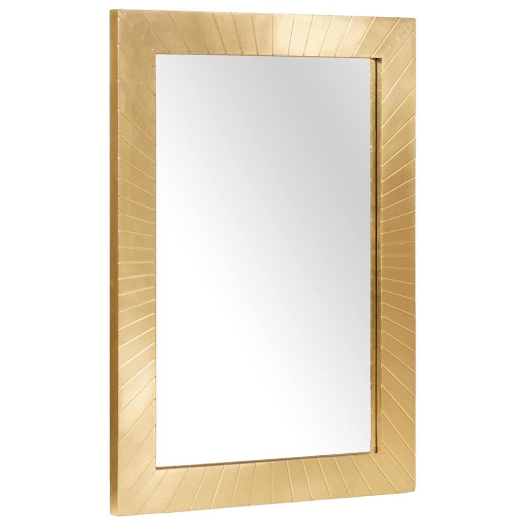 Badkamer Spiegel Wandgemonteerd Zwart en Goud 50 x 2,5 x 70 cm