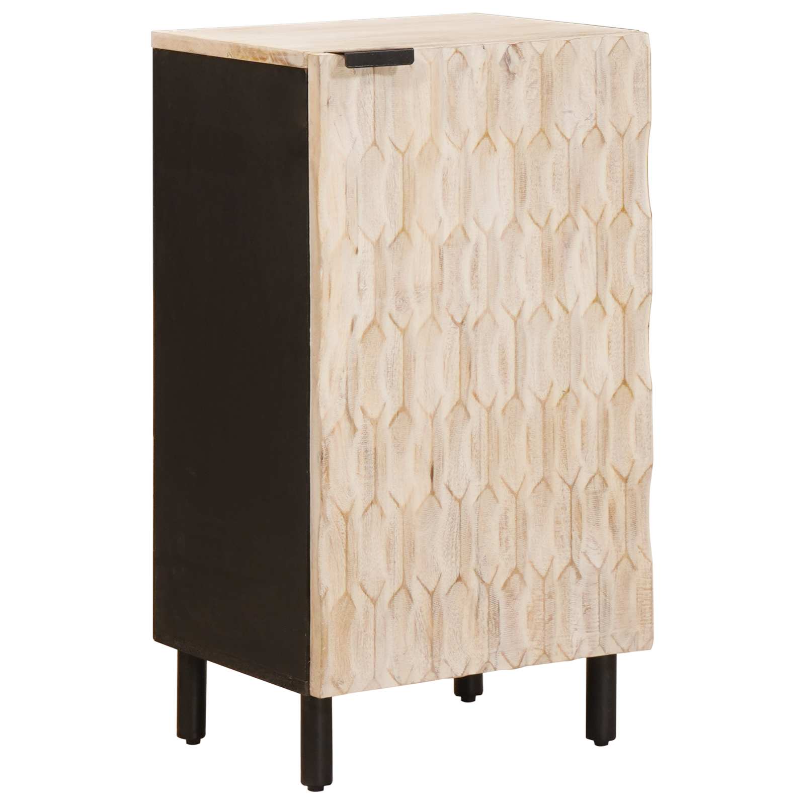 Dressoir Witte Was Afwerking 40 x 33 x 75 cm Massief Mango Hout – afbeelding 1