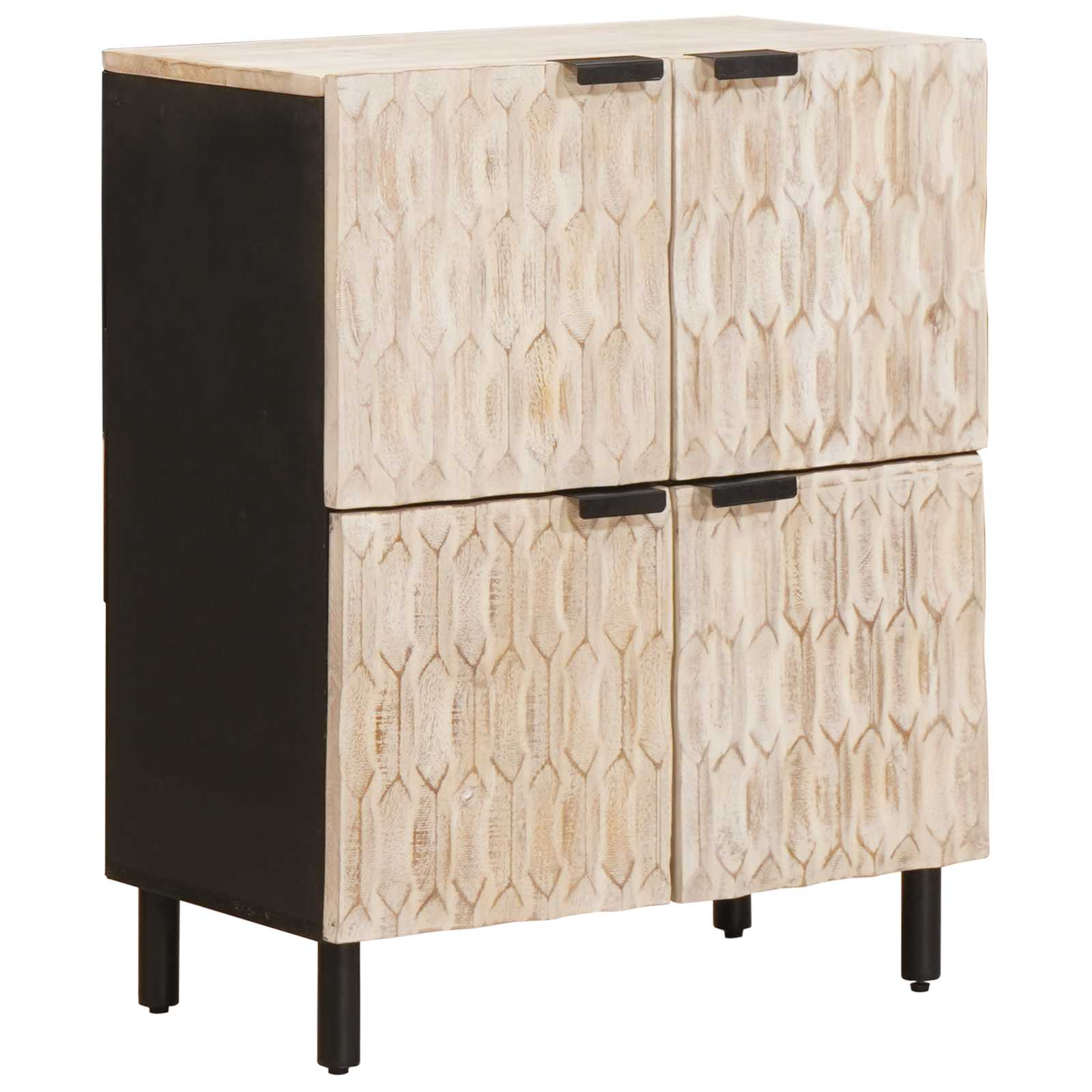 Dressoir Witte Was Afwerking 60 x 33 x 75 cm Massief Mango Hout