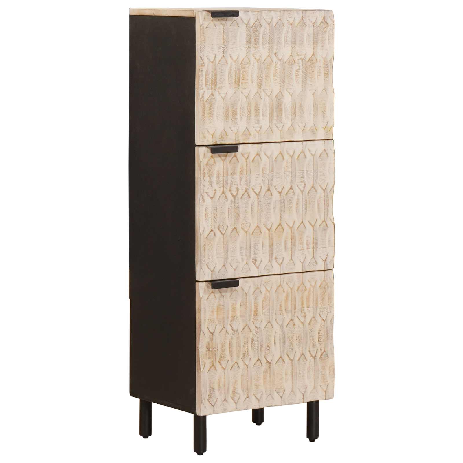 Hoge kast met opslag Witte Was Afwerking 40 x 33 x 110 cm