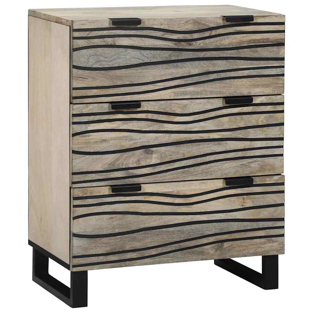Dressoir met lade Wit 60 x 33.5 x 75 cm Massief mangohout