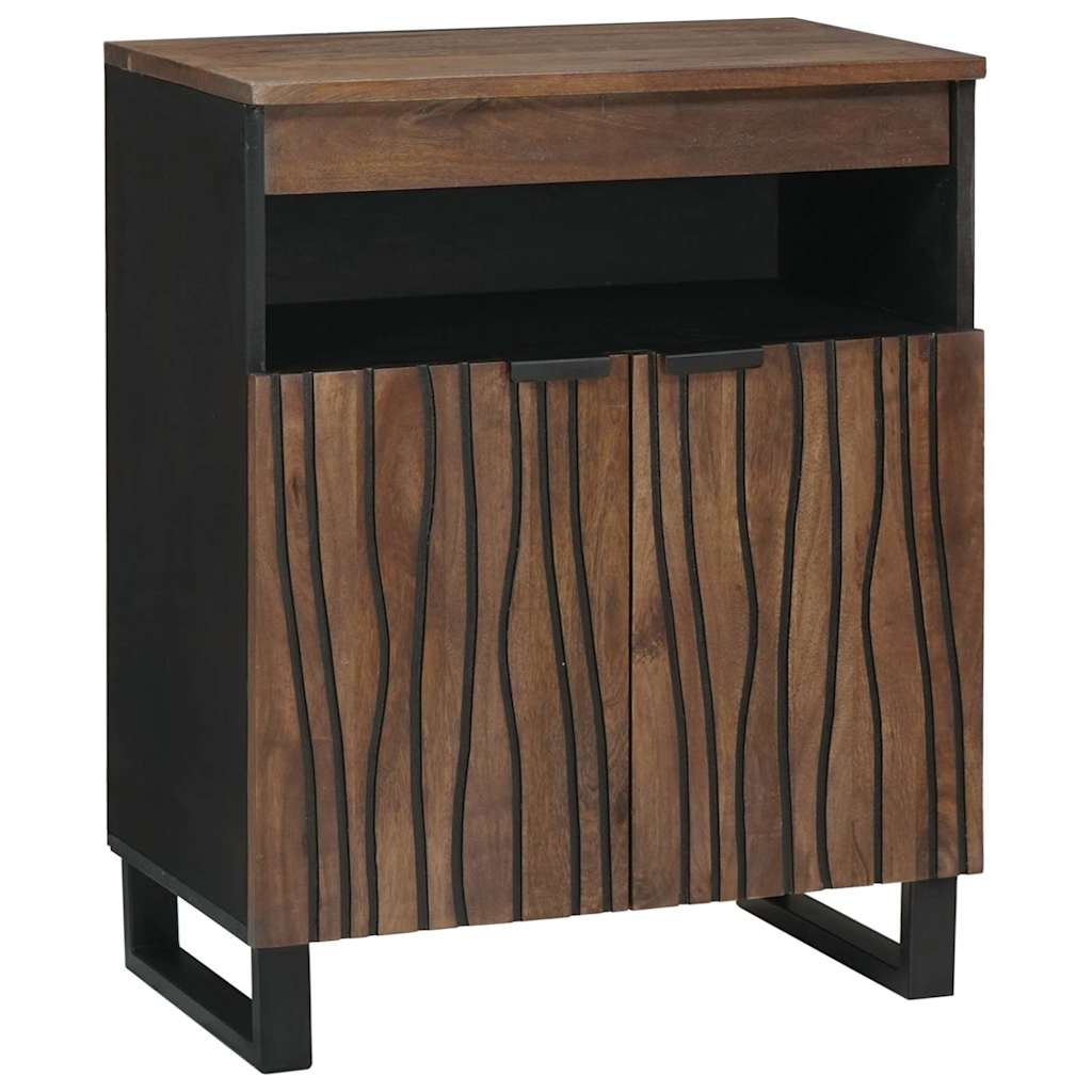 Dressoir met lade Bruin 60 x 33 x 75 cm massief mangohout – afbeelding 1
