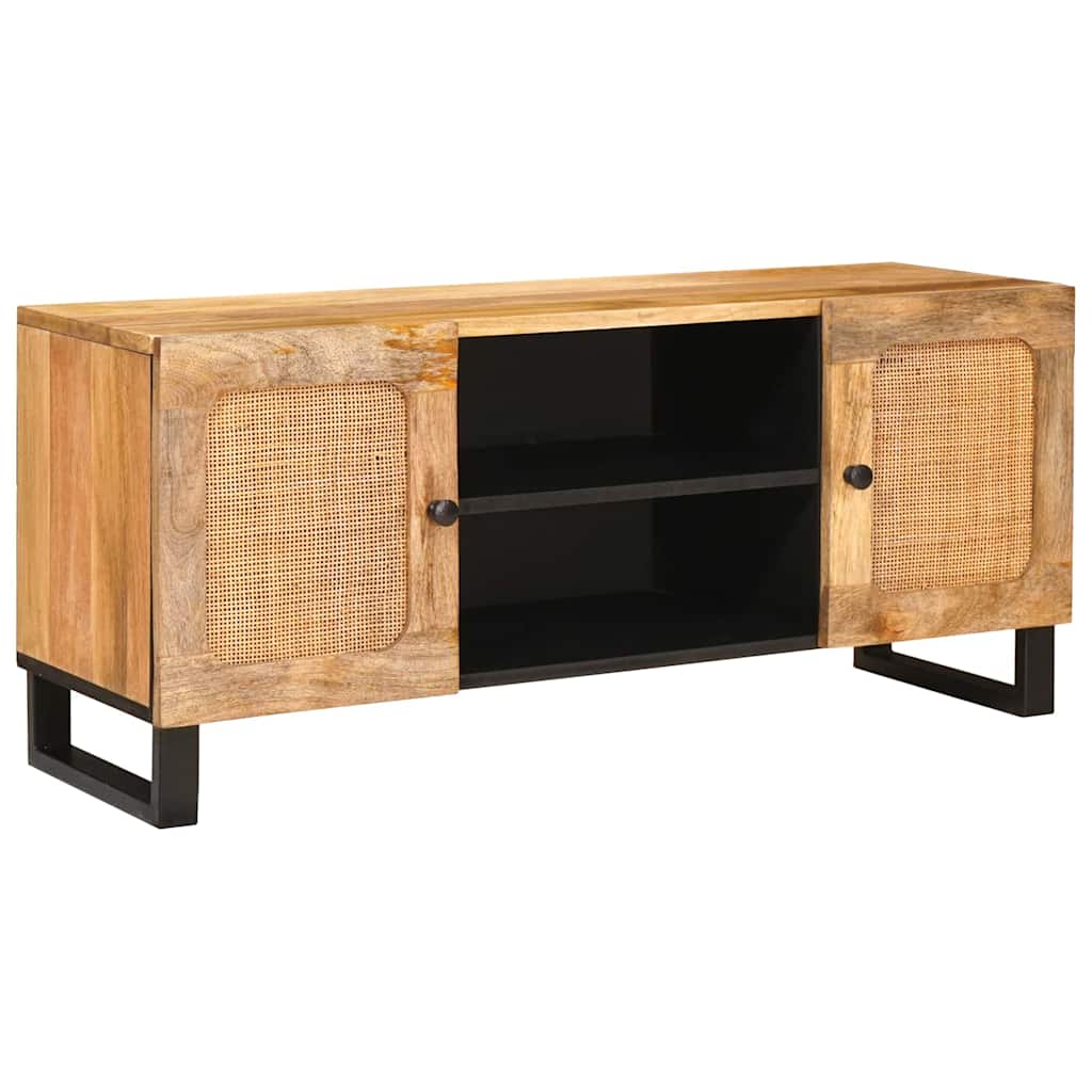 TV-kast met plank Bruin 105 x 33 x 46 cm Massief Mango Hout – afbeelding 1