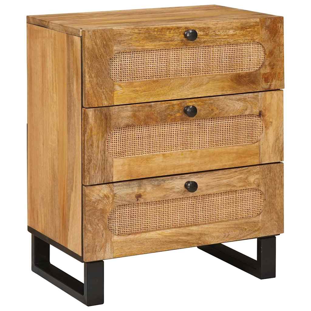 Nachtkastje met lade Naturel 50 x 33 x 62 cm Massief Mango Hout
