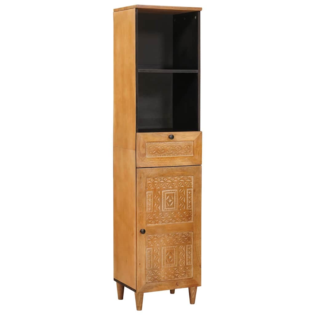 Badkamerkast met lade Licht Bruin 38 x 33 x 160 cm Bewerkt hout – afbeelding 1