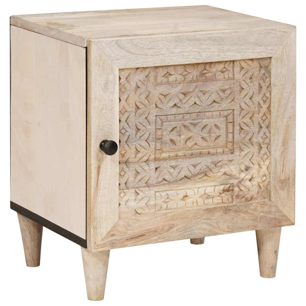 Nachtkastje Beige 40 x 33 x 46 cm Massief acaciahout