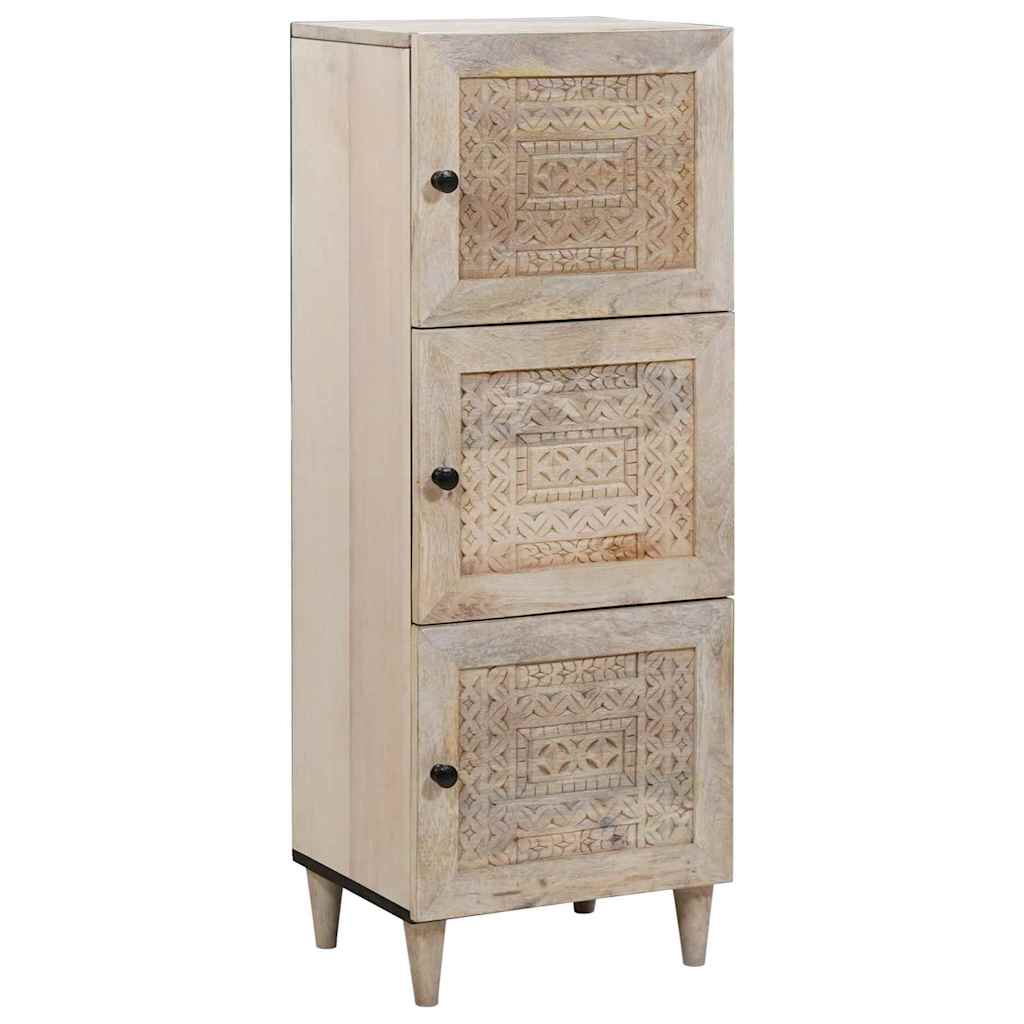 Highboard Wit 40 x 33 x 110 cm massief mangohout
