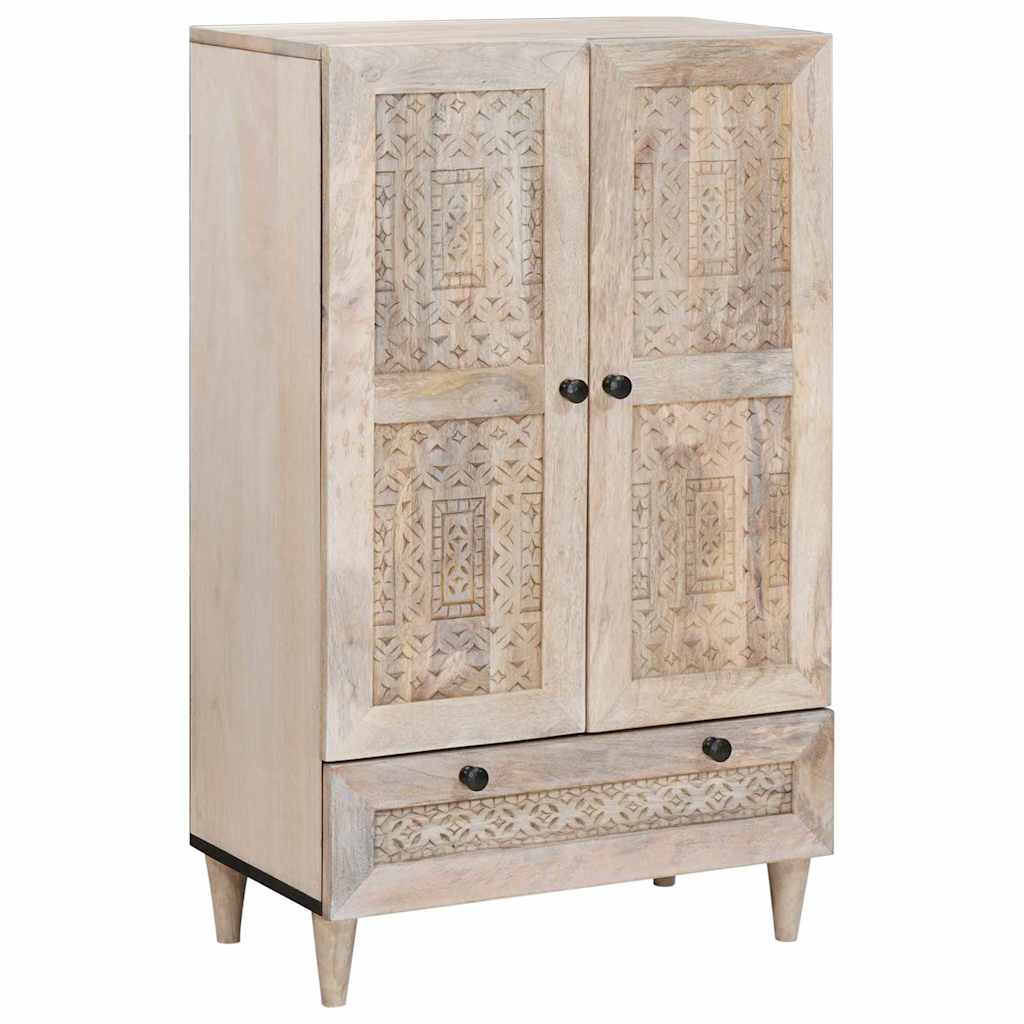 Highboard Wit 60 x 33 x 100 cm massief mangohout
