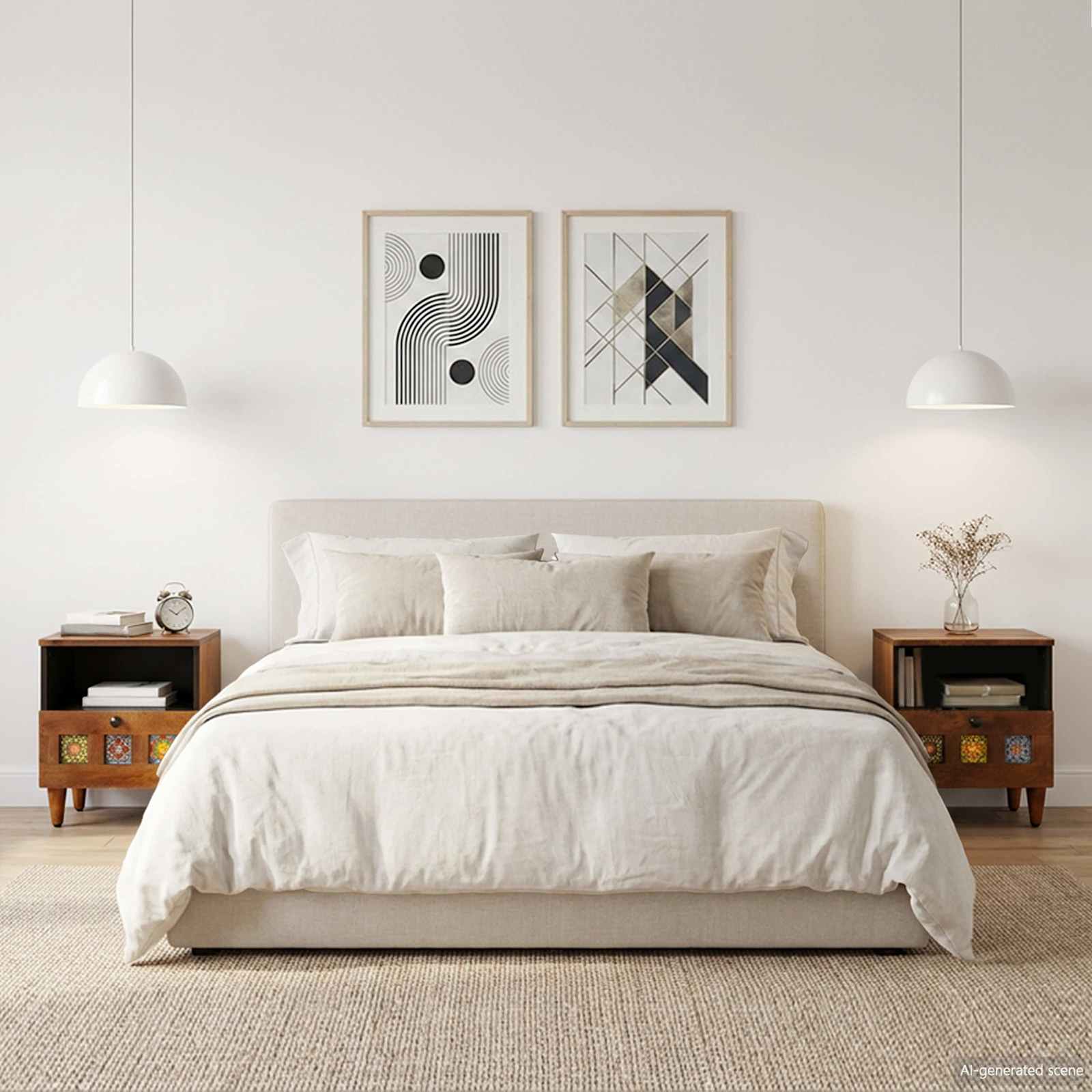 Nachtkastje 2 pcs Bruin 40 x 33 x 46 cm Massief Mango Hout