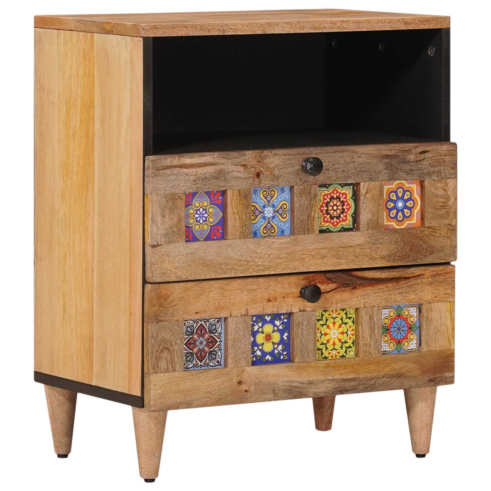 Nachtkastje met lade Naturel 50 x 33 x 62 cm Massief Mango Hout