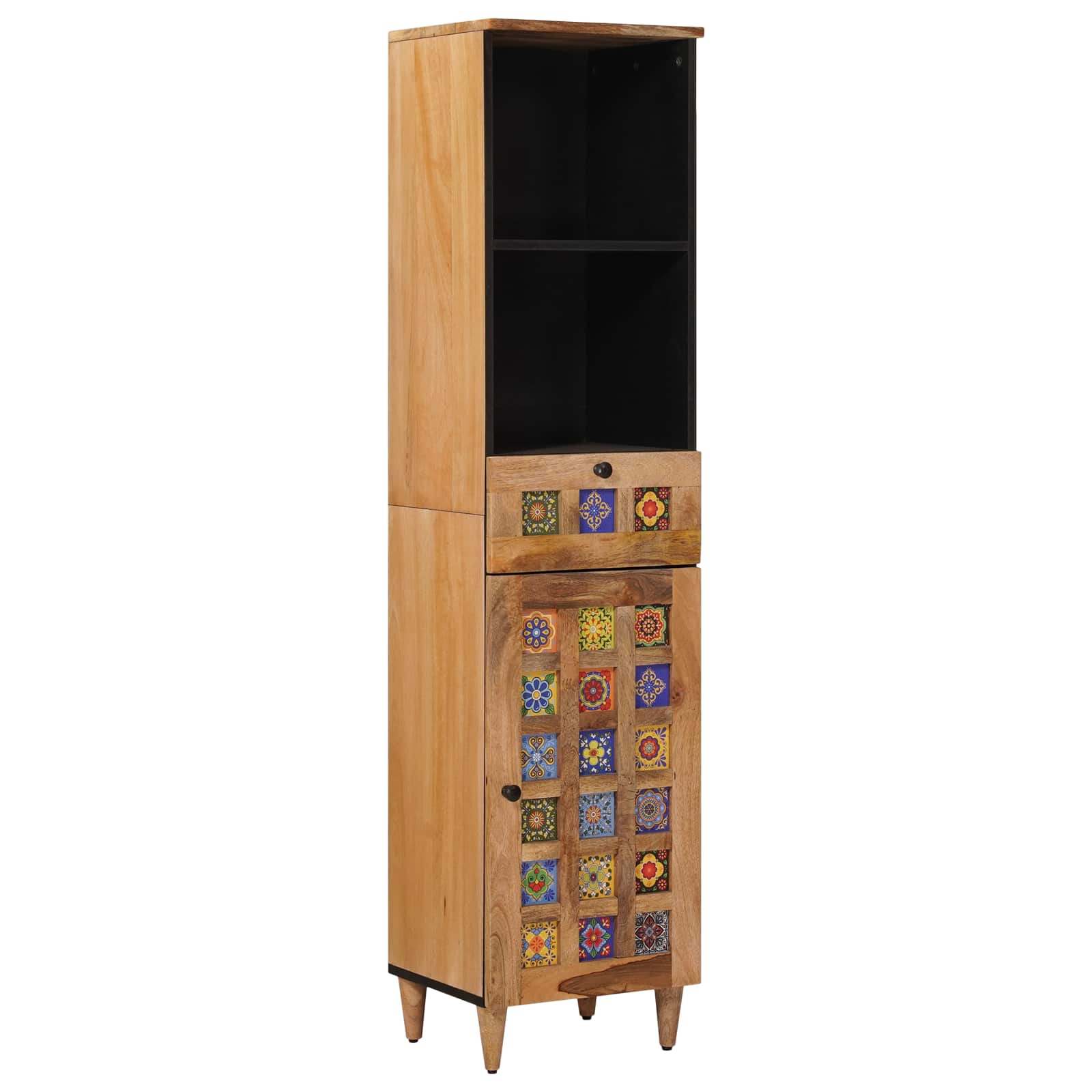Badkamerkast Naturel 38 x 33 x 160 cm Massief Mango Hout