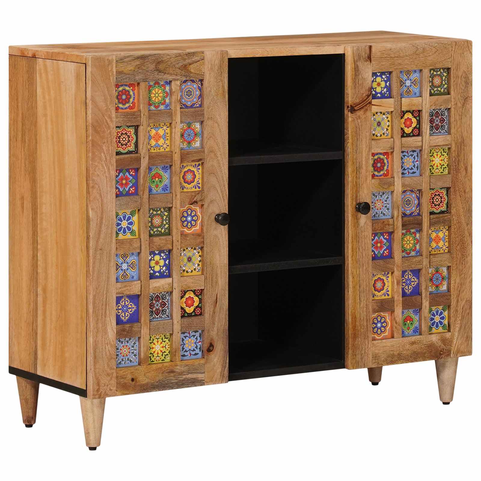 Dressoir met plank Naturel 90 x 33 x 75 cm Massief Mango Hout