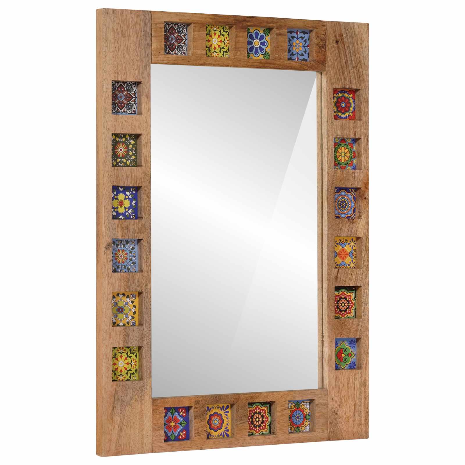 Badkamer Spiegel Naturel 50 x 70 x 3 cm Massief Mango Hout