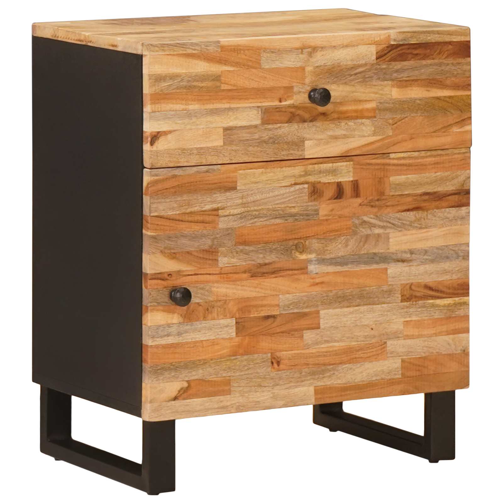 Bed kast met lade Bruin 50 x 33 x 60 cm Massief Mango Hout