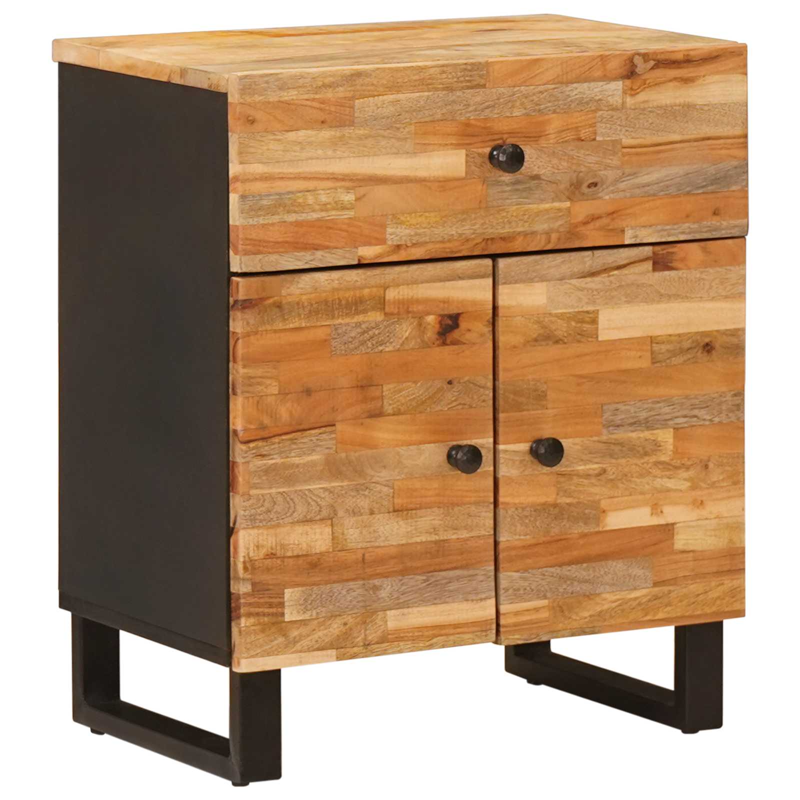 Bed kast met lade Bruin 50 x 33 x 60 cm Massief Mango Hout