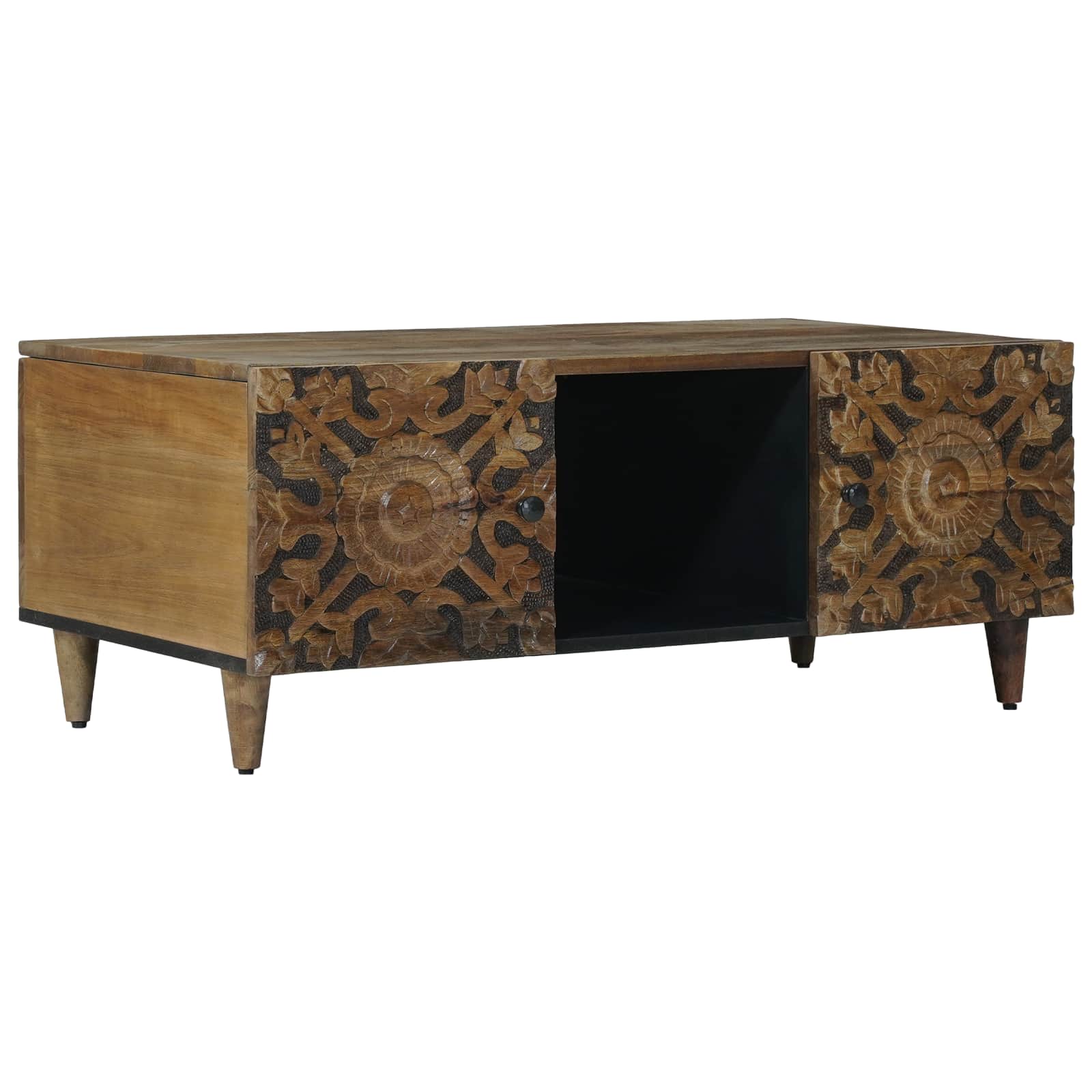 Salontafel Bruin 100 x 54 x 40 cm Massief Mango Hout – afbeelding 1