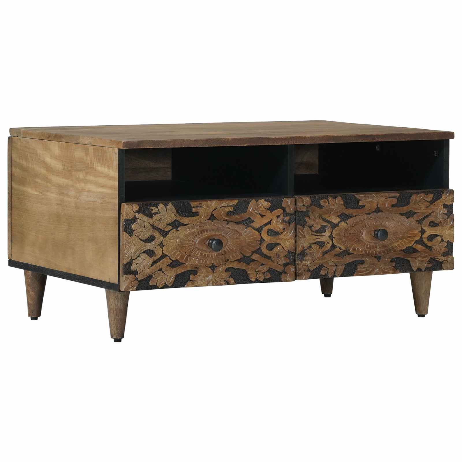 Salontafel met lade Bruin 80 x 54 x 40 cm Massief Mango Hout – afbeelding 1