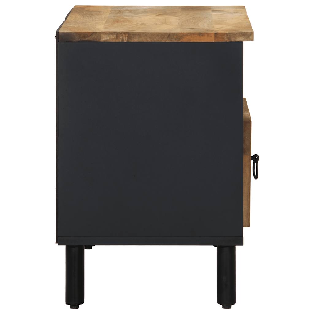 Tv-meubel 80x33,5x46 cm massief ruw mangohout zwart – afbeelding 4