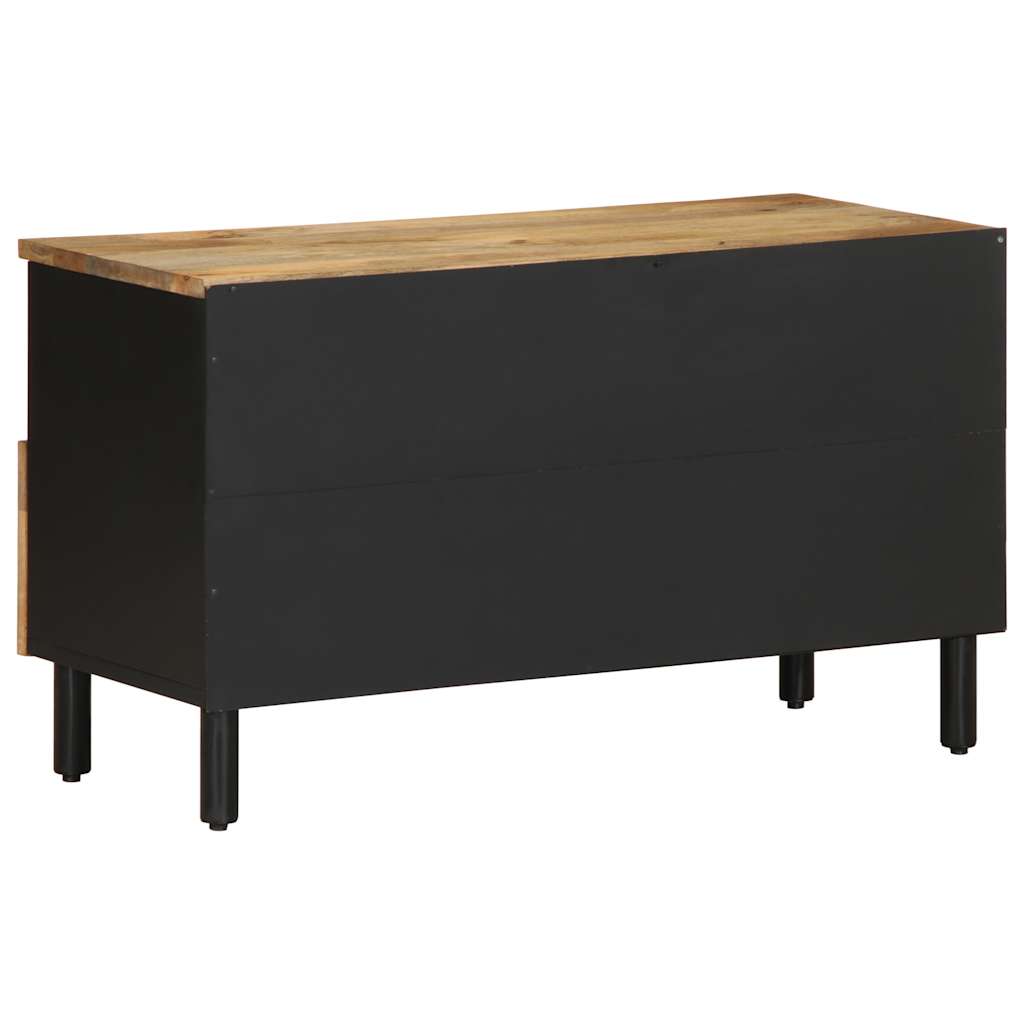 Tv-meubel 80x33,5x46 cm massief ruw mangohout zwart – afbeelding 5