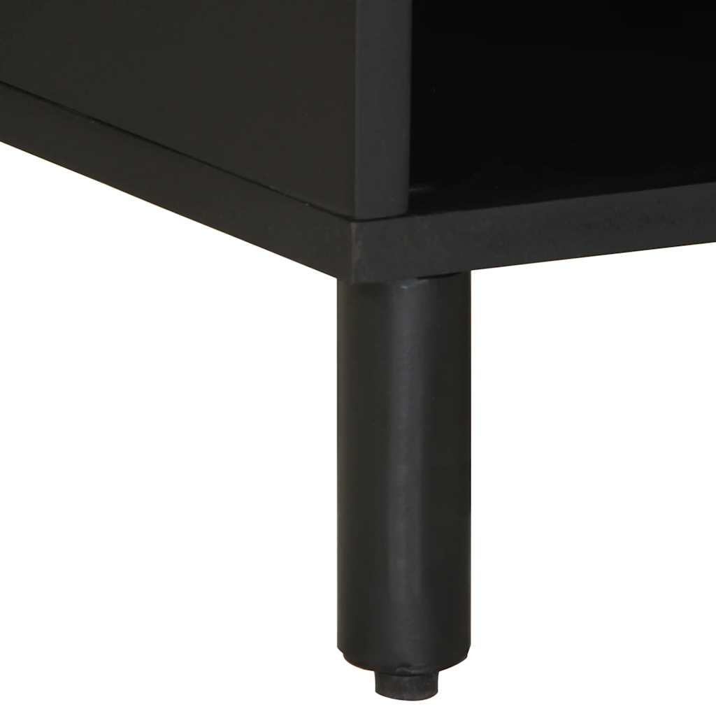 Tv-meubel 80x33,5x46 cm massief ruw mangohout zwart – afbeelding 9