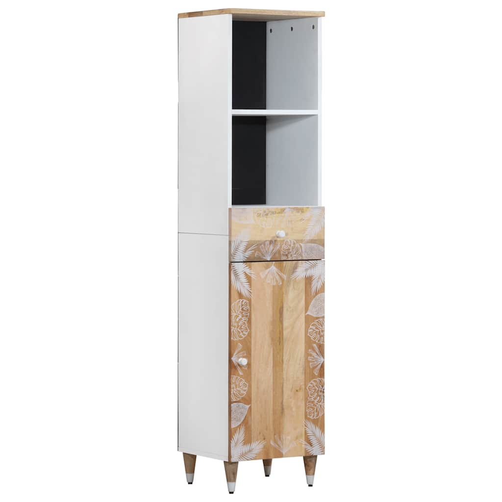 Badkamerkast 38x33,5x160 cm massief mangohout