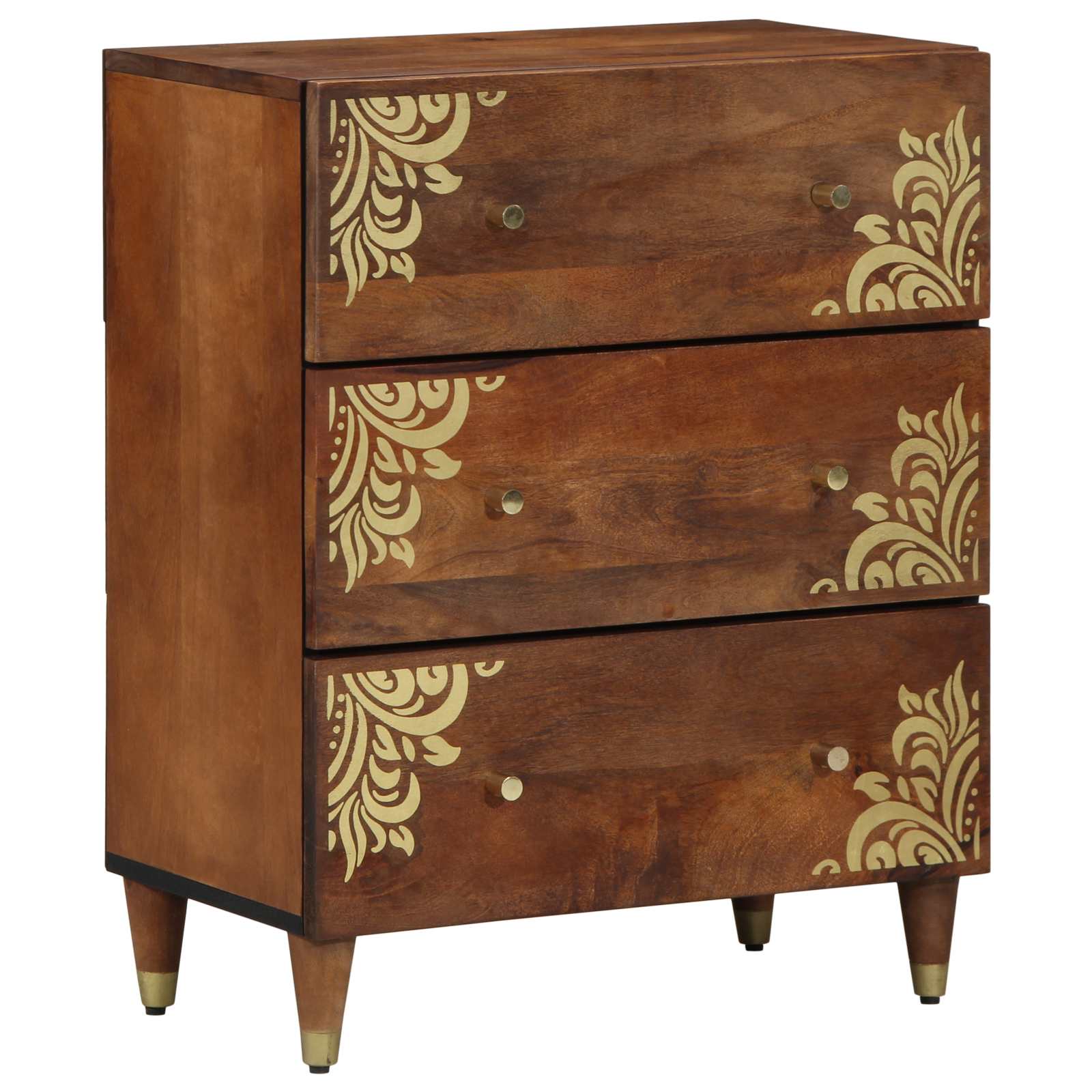 Dressoir Bruin 60 x 33 x 75 cm Massief Mango Hout – afbeelding 1