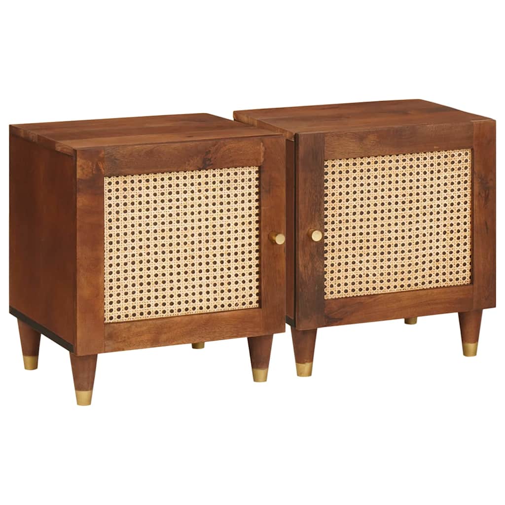 Nachtkastje 2 pcs Bruin 40 x 33,5 x 46 cm Massief acaciahout