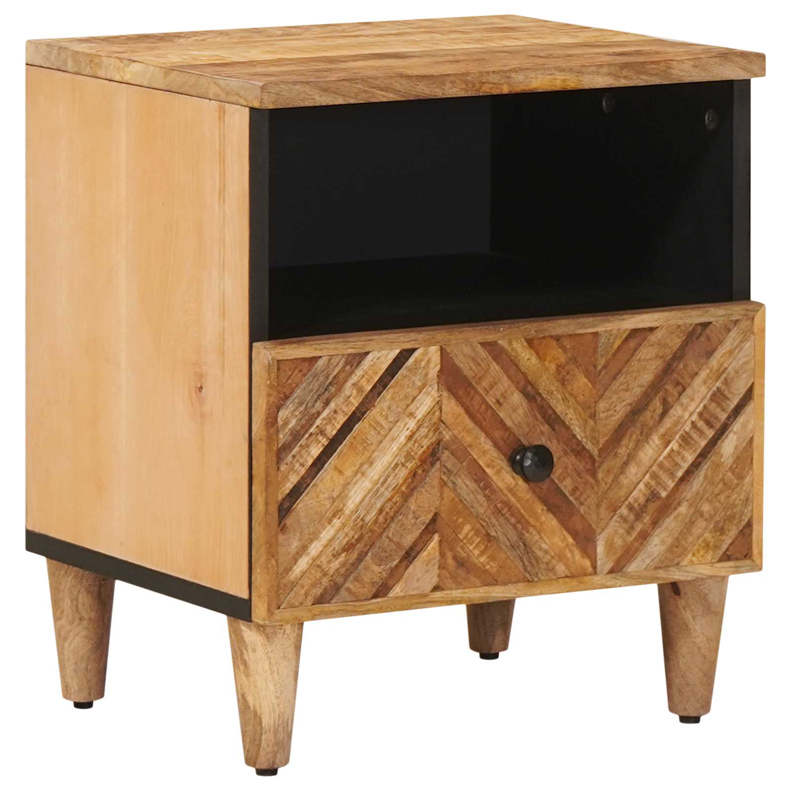 Nachtkastje met lade Bruin 50 x 33 x 60 cm Massief Mango Hout – afbeelding 1