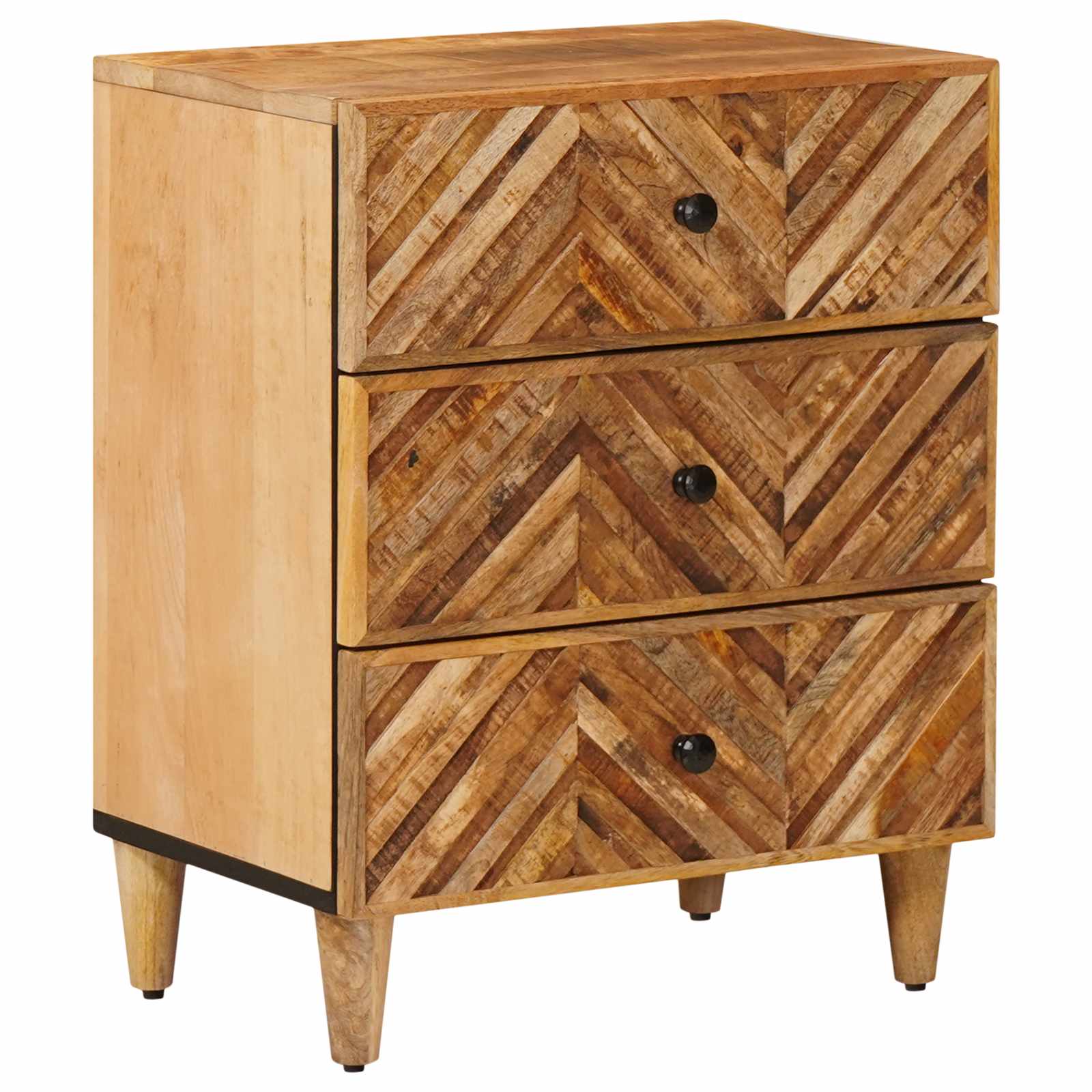 Nachtkastje met lade Bruin 50 x 33 x 60 cm Massief Mango Hout – afbeelding 1