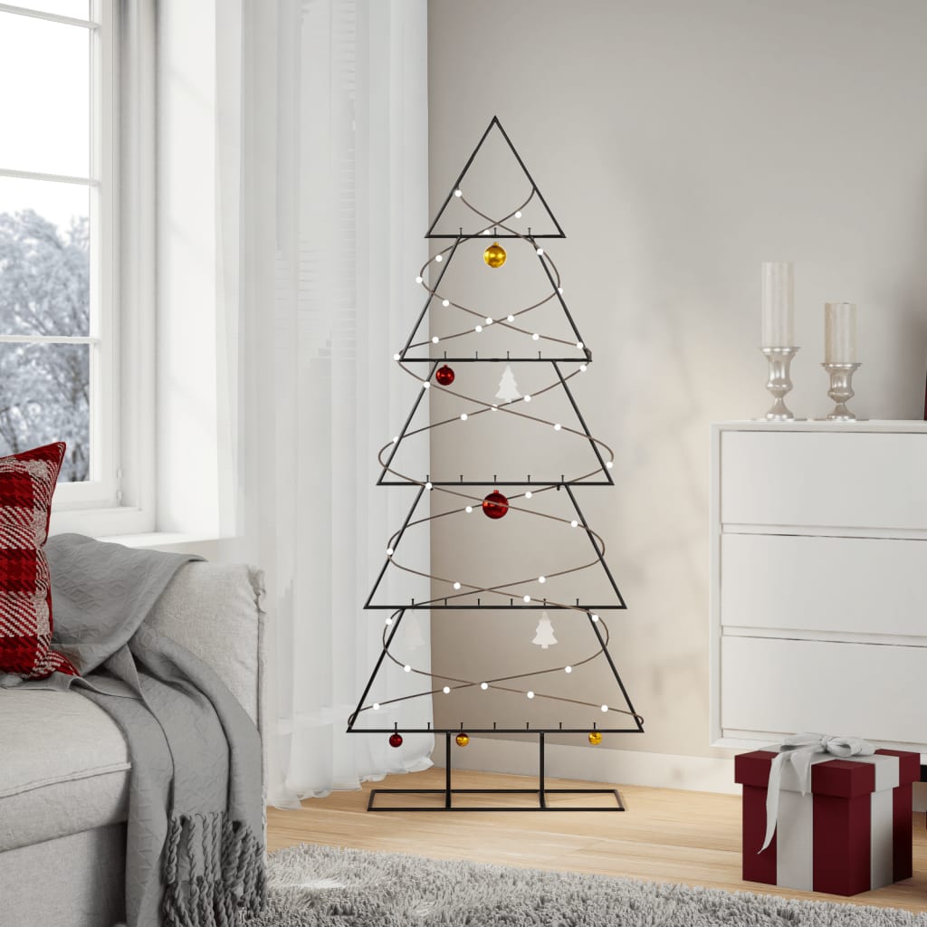 Kerstdecoratie kerstboom 150 cm metaal zwart – afbeelding 1