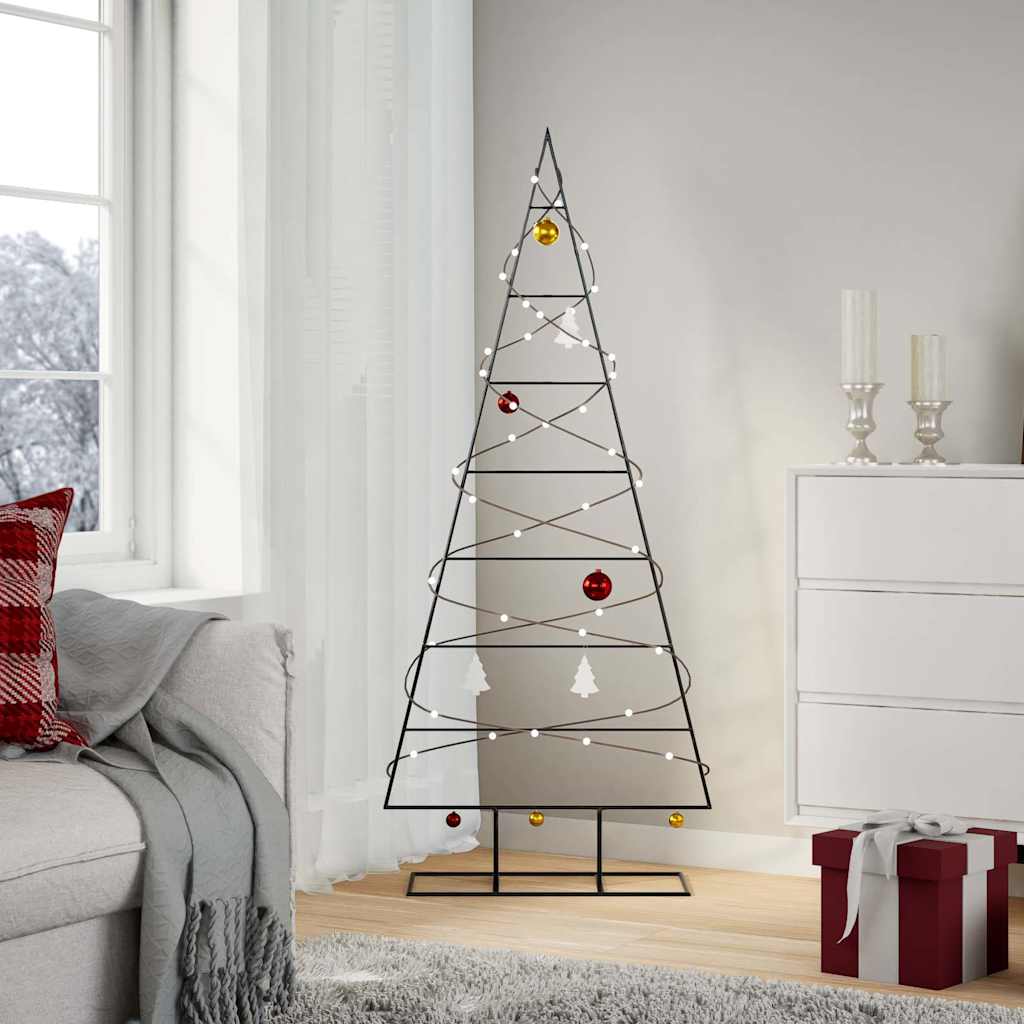Kerstdecoratie kerstboom 150 cm metaal zwart – afbeelding 1