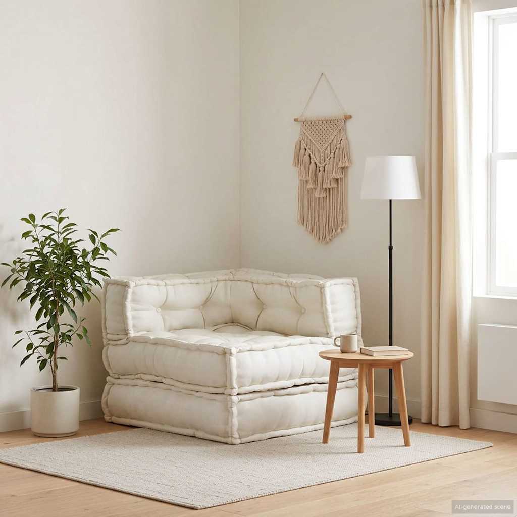 Modulaire bankstel 70x70x54 stof crème