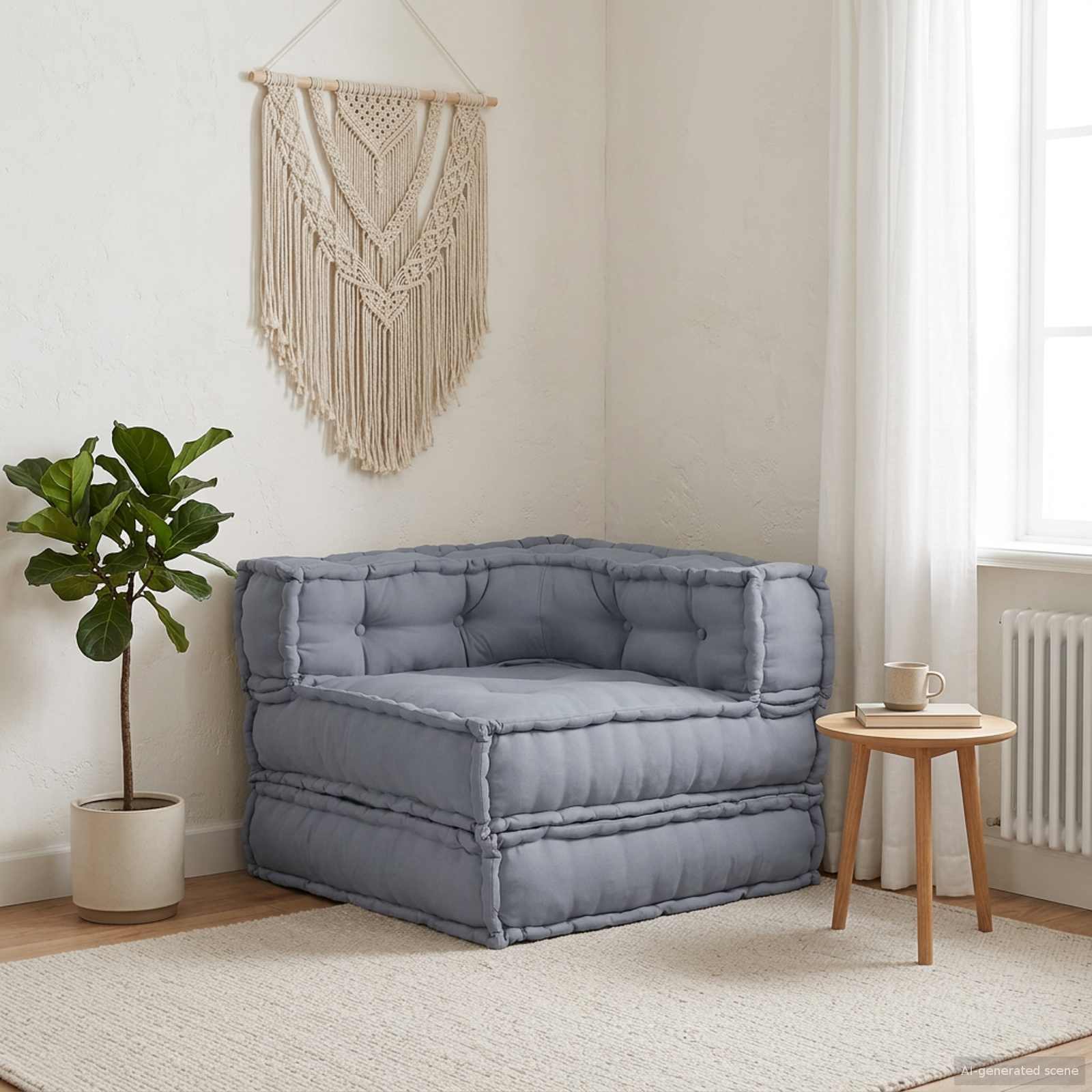 Modulair Sofabet Grijs 70 x 70 x 56 cm Stof