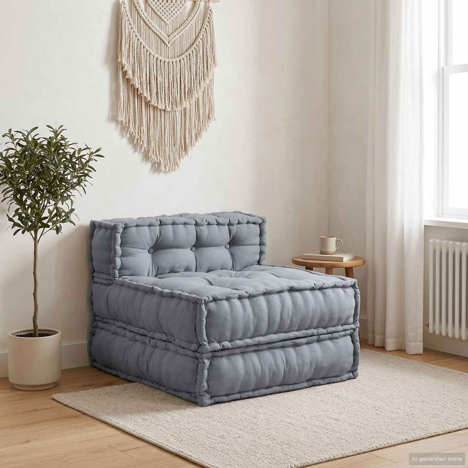 Modulair Sofabet Grijs 70 x 70 x 56 cm Stof