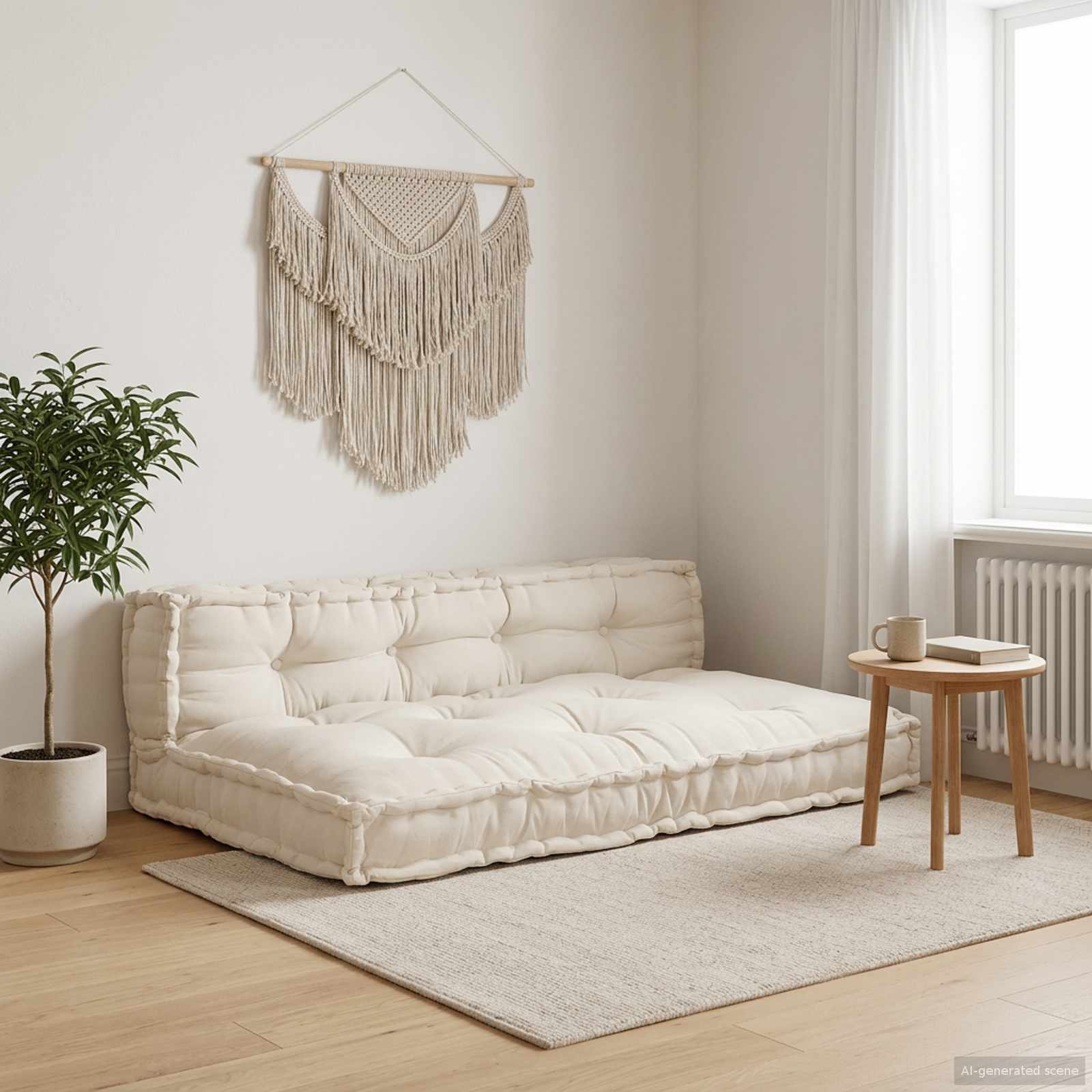Pallet Sofa Kussen 2 pcs Crèmekleurig 120 x 80 x 38 cm Stof