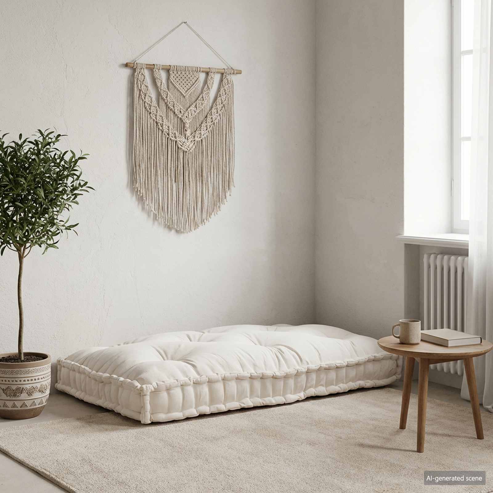 Pallet Sofa Kussen Crèmekleurig 120 x 80 x 12 cm Stof – afbeelding 1