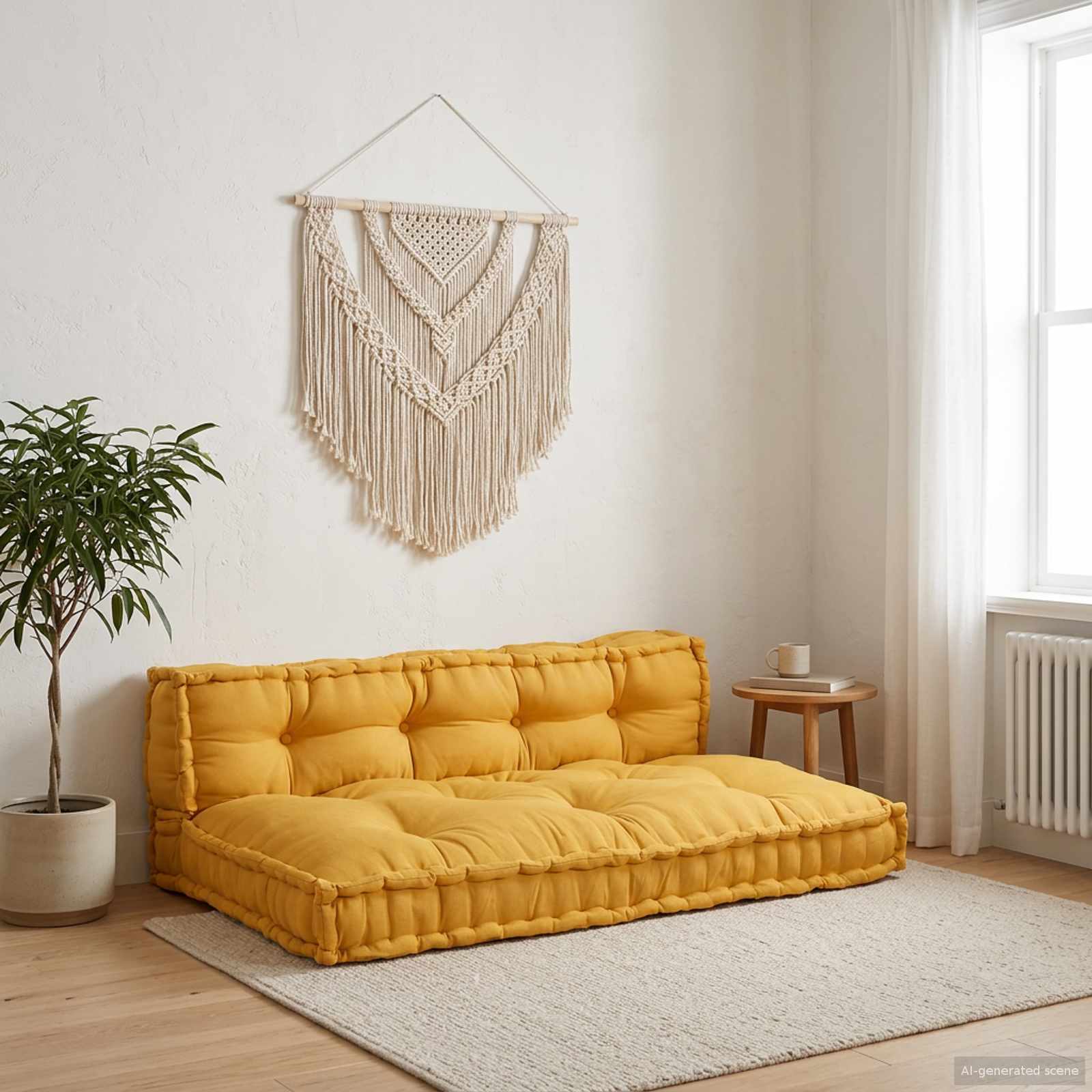 Pallet Sofa Kussen 2 pcs Geel 120 x 80 x 38 cm Stof